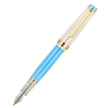 JINHAO 82 레진 만년필 이리듐 파인 펜촉 컨버터 포함 골든 클립 필기 펜 (블루), Blue
