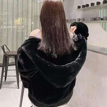 에코 퍼 자켓 여성 가을 겨울 토끼 귀가있는 솜털 재킷 긴 소매 지 라이트 부드럽고