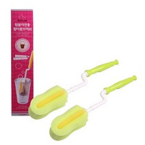 우진하이비 텀블러 전용 필터폼 브러쉬 회전형, 그린, 2개입