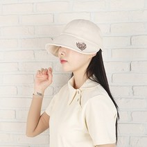 엠엠스포츠 여성 봄 사계절 BEHIDE 자수 골프버킷햇 벙거지 골프 모자, 베이지