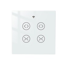 스마트 IoT 전동커튼 자동커튼 MOES Tuya-스마트 라이프 와이파이 RF 2 갱 더블 커튼 블라인드 스위치 롤러, 01 Switch EU White