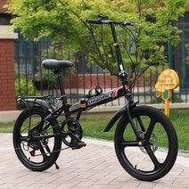미니벨로 출퇴근 자전거 접이식 경량 클래식 접는, 단일사이즈, 블랙 기어  휠  안장