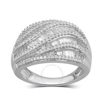 Diamondmuse 1.00 cttw Diamond Fashion Anniversary Ring in 스털링 Sterling Silver I-J I2-I3KR17547DW8M6
