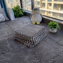 아이방 꾸미기 층간소음 자녀 방 꾸미기 놀이방 바닥 보호 가정용 베란다 발코니 매트 블럭 카펫, 30x30x1.0cm, 그레이(10장)