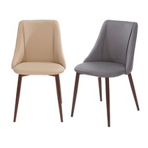 [국내당일발송] 피카소 루이 1+1 고급 가죽식탁의자 카페의자 식탁 인테리어 2p, 루이체어-베이지+그레이(1+1)