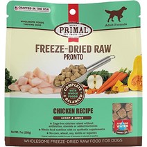 강아지 프리말 펫푸드 Primal 동결건조 사료 Chicken 7온스 완전 균형 국자 건강한 곡물 무첨가 생 Crafte