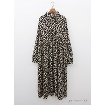 여자 중년여성 무드있는 모임룩 화사한 팝콘 미디원피스