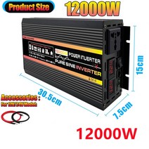 변압기 인버터LCD 디스플레이 전원 인버터 순수 사인파 태양광 시스템 AC 12V 24V DC 110/220V 변환기 야, 12000W, 220V 50HZ