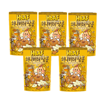 HBAF 허니버터 땅콩, 190g, 5개
