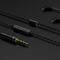 TRN-이어폰 케이블 블랙 와이어 마이크 옵션 오리지널 호환 모델-TRN V90 V80 V10 V20 V30 VX BA5 I, 마이크와 함께, 02 with mic