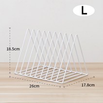 북유럽 철제 보관 선반책상 신 책꽂이 스탠드잡지 정리 랙사무실 홈 장식, 흰색 엘