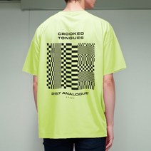 버클리클 체커 반팔 오버핏 티셔츠 남성 반팔티 남자 면 티 박스티 라운드