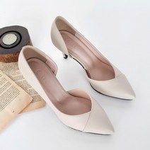 가이아슈 국내생산 발편한 사선 인사이드 여성 스틸레토 구두 7cm 펌프스힐