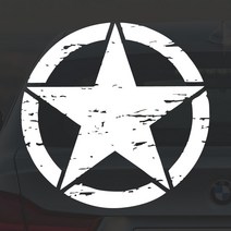 어른킹 JEEP 대형 지프 빈티지 스타 STAR 포인트 컬러 데칼 스티커 자동차 드레스업 익스테리어 방수 시트지, 빈티지 스타(대형) -실버