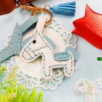 가죽 목마 열쇠고리 만들기 -1인세트, [F-11] 그레이, 1