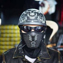 할리 데이비슨 풀 페이스 라이딩 마스크 방풍 방진, 블랙화이트, 1개