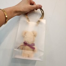 타월 답례품 베이지 곰 손수건 불투명 포장백 세트 선물 백일잔치 답례품 개업 베어타월 돌잔치 손수건, 단품
