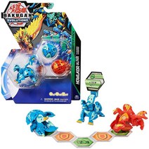 Bakugan Evolutions 스타터 팩 3팩 Howlkor Ultra with Colossus 및 Pegatrix 수집용 액션 피규어 만 6세 이상, Howlkor Ultra Colossus/Pegat