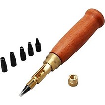 조정 가능한 나사 구멍 펀치 가죽 구멍 펀치 도구 페이퍼 구멍 펀치 공예 펀처 6가지 팁 크기 천 펀치 세트 자동 벨트 구멍 펀치 교체 가능 음소거 회전 도구(갈색), 갈색