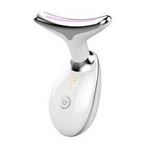 얼굴홈케어 눈가 주름 리프팅 가정용 목얼굴 뷰티 마사지 장치 LED 광자 치료 주름 방지 이중턱 피부 조, 01 White No box