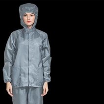 여름 가을 방진복 무진복 제전복 정전기 방지 방전복 남녀 방호복 래커복 블루 화이트 페인트 작업복, 그레이 후드 톱, 1개