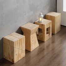 카페 원목 라운드 테이블 낮은 의자 우드 벤치 체어, E 유형 31x31x45