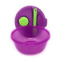 Crystalwave Hot Food on The Go 세트 플러스 스테인 가드 포함 - 전자레인지 재가열 가능 - 6.25 컵 식품 보관 용기 포크 & 스푼 포함 - 액체 & 밀