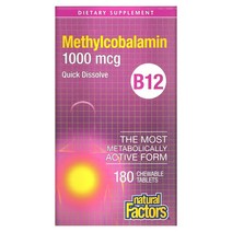 Natural Factors B12 메틸코발라민 1 000mcg 츄어블 180정