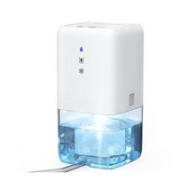 제습기 1100ml(41온스) 소형 제습기 배수 호스 및 해동이 있는 가정용 제습기 350 평방 피트(3300 입방 피트) 7가지 색상의 LED 조명 휴대용 제습기 욕실 옷장용, Medium 41oz/1100ML_41온스-1100ml