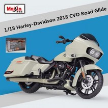 오토바이 다이캐스트 Maisto 1:18 할리 데이비슨 CVO 로드 글라이드 합금 모델 클래식 소장용 장난감 선물, 흰색 소매 상자