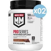 Muscle Milk 머슬밀크 프로시리즈 프로틴 파우더 서플리먼트 50g 함유 907g 2팩 Pro Series Protein Powder Supplement Knockout