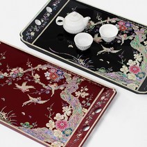 나전칠기 매화 손잡이 자개쟁반대