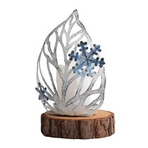 벽 촛대 장식용 2 제어 원격 W 촛불 세트, 8.3x15cm., 은, 철