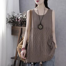 제이제이헤라 여성용 브이넥 오버핏 레이어드 뜨게조끼 V-25