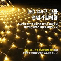 LED 144구 그물 점멸기 일체형/인테리어조명/크리스마스전구/은하수/점멸기포함, 백색선-백색