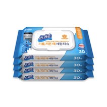 스카트 기름 찌든때세정티슈30매X4입X1팩, 단품