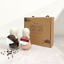 히말라야 핑크솔트 선물세트 후추그라인더 명절 답례품 결혼식 어린이집 생일 돌 졸업 기념품, 크림볼선물세트(소금+후추)