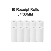 포토프린터 사진인화기 58mm 감열식 프린터용 영수증 포토 지폐 용지 10 롤 57*30mm 금전 등록기 모바일 처, 01 10 Receipt Rolls