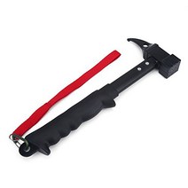 Dilwe Camping Hammer Framing High Strength Head Rubber Handle with Lanyard Nail Puller Hammer for O, 1, Framing High Strength Head Ru