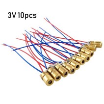 뜨거운 판매 13510pcs 조정 가능한 레이저 도트 크로스 다이오드 모듈 650nm 6mm 35v 5백만 레이저 다이오드 와트 미니 레드 구리 헤드, 10개 3v