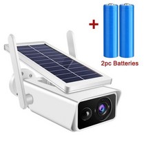 태양열 카메라 3mp 배터리 전원 와이파이 IP 야외 무선 감시 보안 방수 IP66 CCTV PIR, [03] Camera x Battery