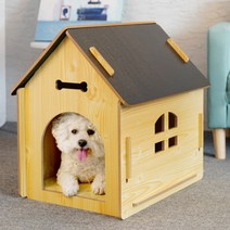 예쁜 강아지 애견 우드 나무 집 고양이 숨숨집 애묘, 고급형, 블랙