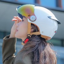 경량 오토바이 헬멧 스쿠터 소두핏 오픈페이스 모자, 화이트 스타일