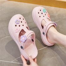 ZZJJC 통굽 샌들 젤리 비치 슈즈 가든 플랫 논슬립온 슬리퍼 쿨링구두녀