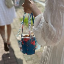 컵슬리브다회용 재사용 드링크백 컵홀더 블루밍고