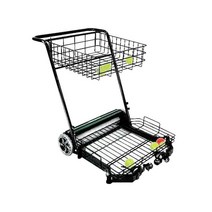 테니스 카트 바구니 공박스 트롤리 이동식 수집차, 주황색 테니스 공 픽업 트럭