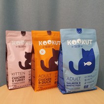 쿠쿳 캣 기호성좋은 유산균 사료 5kg 3종(키튼/어덜트치킨 오리/어덜트연어 흰살생선), 어덜트 캣 연어&흰살생선 5kg