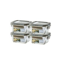 락앤락 유로 오븐글라스 직사각 160ml_그레이_4개