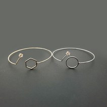클레이앤데코 오픈프레임 팔찌, 육각 실버