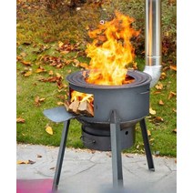 불멍 체험 힐링 드럼통 화덕 장작난로 이동식 야외, 43cm(두께 1.5)+로링3개+(보조용품)